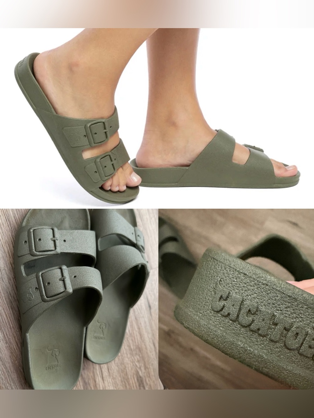 Cacatoes Rio de Janiero Sandal dark khaki olive green 8/9